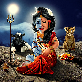 Ardhnarishwar - Hindu God in baby formation, Bal Shiva HD phone wallpaper