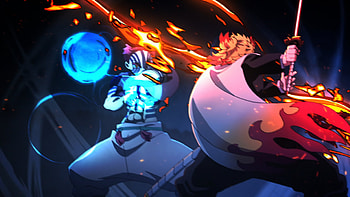 Rengoku Kyojuro vs Akaza, Demon Slayer: Kimetsu no Yaiba, Kyojuro Rengoku, Akaza (Demon Slayer: Kimetsu no Yaiba), Anime HD wallpaper