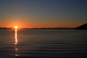 Nature, Water, Sunset, Sun, Horizon, Glare HD wallpaper