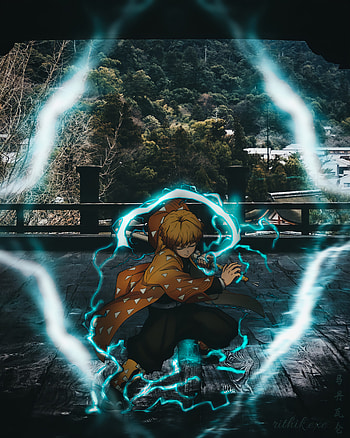 Zenitsu, lightning, art HD phone wallpaper