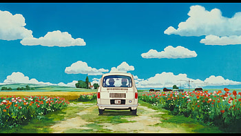Only Yesterday | The Car in the Field, Only Yesterday, Anime, Studio Ghibli, car, field, anime car HD wallpaper