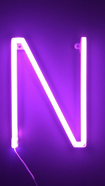 N Letter, Purple Background HD phone wallpaper