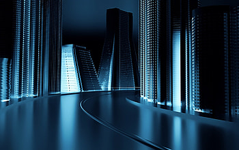 Avenue, blue, abstract HD wallpaper