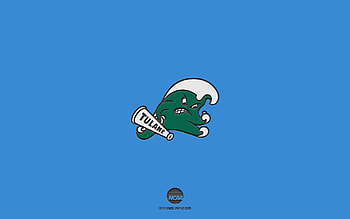Tulane Green Wave, blue background, American football team, Tulane Green Wave emblem, NCAA, Louisiana, USA, American football, Tulane Green Wave logo HD wallpaper