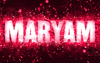 Happy Birtay Maryam, , pink neon lights, Maryam name, creative, Maryam Happy Birtay, Maryam Birtay, popular american female names, with Maryam name, Maryam HD wallpaper