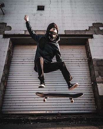 Miscellanea, Miscellaneous, Mask, Skateboarder, Skate, Skateboarding HD phone wallpaper