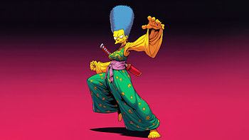 Marge Simpson Minimal, the-simpsons, cartoons, animated-tv-series, minimalism, minimalist HD wallpaper