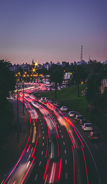 Cities, Auto, City, Lights, Road, Traffic, Movement, Long Exposure HD phone wallpaper