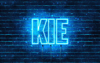 Happy Birtay Kie, , blue neon lights, Kie name, creative, Kie Happy Birtay, Kie Birtay, popular japanese male names, with Kie name, Kie HD wallpaper