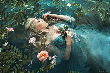 Sleeping beauty, Leaves, Girl, Dress, Mood, Flowers HD wallpaper
