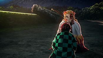 Kimetsu no Yaiba, Kyojuro Rengoku, Tanjiro Kamado, Demon Slayer: Kimetsu no Yaiba, Anime HD wallpaper