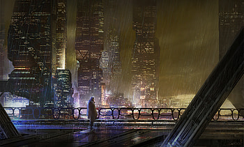 Scifi City Rain , scifi, rain, artist, artwork, digital-art, artstation HD wallpaper