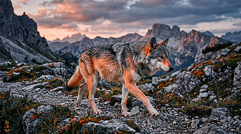 Alpine Wolf —, Mountain, Wilderness HD wallpaper