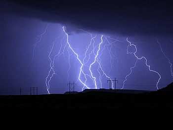 Flashing, night, flash, purple, lightning, clouds, nature, dark HD wallpaper