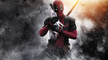 Deadpool Playful Partner, deadpool, superheroes, artwork, digital-art HD wallpaper