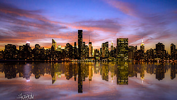 Manhattan Sunset , sunset, manhattan, nature, world, beautiful-places HD wallpaper