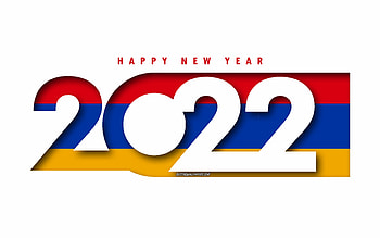 Happy New Year 2022 Armenia, white background, Armenia 2022, Armenia 2022 New Year, 2022 concepts, Armenia HD wallpaper