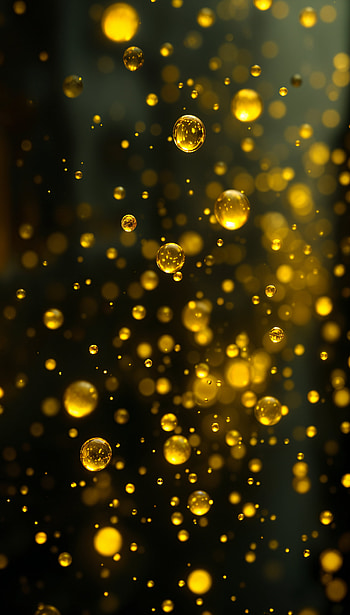 Raindrop Elegance: A Stunning , raindrops, gold, Liquid, Abstract HD phone wallpaper