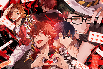 Riddle Rosehearts, Trey Clover, Cater Diamond, Deuce Spade, Ace Trappola, video game, Twisted Wonderland HD wallpaper