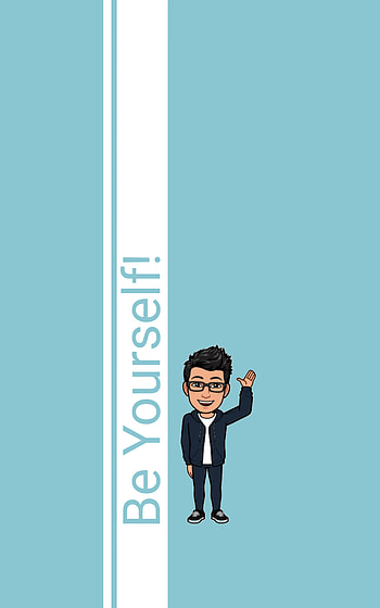 Be Yourself, quote, cartoon, thumb, design, bitmoji HD phone wallpaper