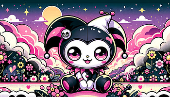 Kuromi Hello Kitty, Kuromi (Onegai My Melody), kawaii, cartoon, jester, panda HD wallpaper