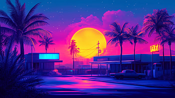 Neon Dreams: A Vaporwave Cityscape, vaporwave, neon, cityscape HD wallpaper