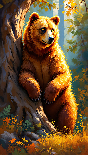 Majestic Brown Bear - Nature's Beauty , bear, Wildlife, nature, Autumn HD phone wallpaper