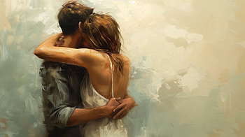 Couple Embrace - Intimate Hug Artwork, hug, embrace, couple, romance, love HD wallpaper