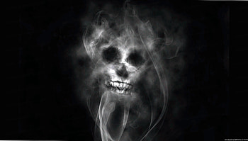 smoke skull light green black full - Full Original Size HD wallpaper