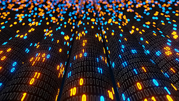 Yellow Blue Neon Lights Binary Code Binary Code HD wallpaper