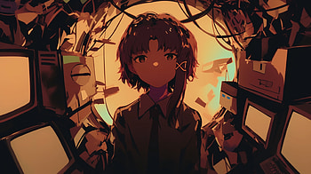 of Lain Iwakura from Serial Experiments Lain, Anime, Serial Experiments Lain, Lain Iwakura HD wallpaper