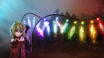 touhou, flandre scarlet, girl, art HD wallpaper