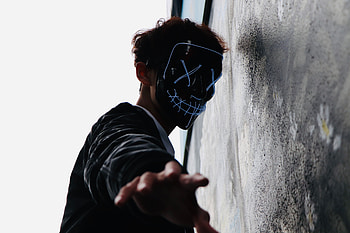 Hand, Miscellanea, Miscellaneous, Mask, Human, Person, Fingers, Touching, Touch HD wallpaper