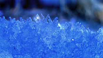 Blue, crystal, snowfrost, winter, close up HD wallpaper