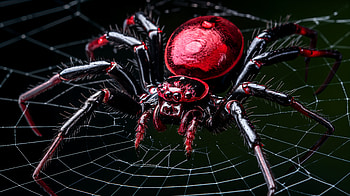 Stunning Black Widow Spider in Ultra, black widow (spider), insect, spider, red HD wallpaper