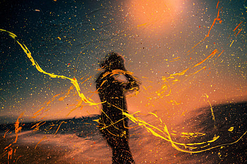 Abstract, Drops, Silhouette, Spray, Paint, Human, Person HD wallpaper