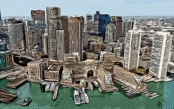 Boston, Massachusetts, , vector art, Boston drawing, creative art, Boston art, vector drawing, abstract cityscape, Boston cityscape, USA HD wallpaper