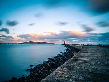Nature, Sea, Shore, Bank, Pier, Lighthouse, Ireland, Dublin HD wallpaper