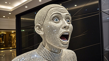 Surprised Elegance: A Stunning Ultra, surprised, sculpture, diamond HD wallpaper