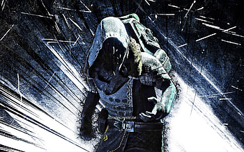 Xur, grunge art, Destiny, Agent of the Nine, blue abstract rays, creative, Xur Destiny HD wallpaper