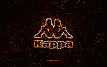 Kappa glitter logo, , black background, Kappa logo, golden glitter art, Kappa, creative art, Kappa golden glitter logo HD wallpaper