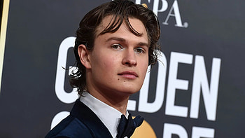 Ansel Elgort, Bold Golden Globes makeup, Fashion statement, Red carpet appearance HD wallpaper