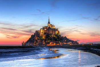 mont -saint-michel mont saint michael fortress prisma sky france HD wallpaper