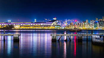 Skyscrapers skyline, Hong Kong night, Kai Tak airport, Stunning cityscape HD wallpaper
