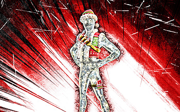 Blinky, grunge art, Fortnite Battle Royale, Fortnite characters, Blinky Skin, red abstract rays, Fortnite, Blinky Fortnite HD wallpaper