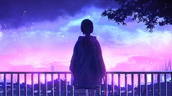 Silent Sorrow Anime Girl, anime-girl, anime, synthwave, alone, artist, artwork, digital-art, pixiv HD wallpaper