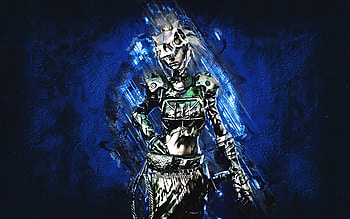 Fortnite X-Tiction Armor Chromium Tarana Skin, Fortnite, main characters, blue stone background, X-Tiction Armor Chromium Tarana, Fortnite skins, X-Tiction Armor Chromium Tarana Skin, X-Tiction Armor Chromium Tarana Fortnite, Fortnite characters HD wallpaper