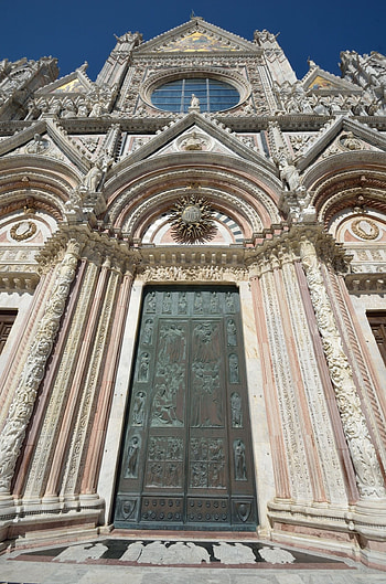 Siena Cathedral, Intricate portal, Architectural details, Sacred entrance HD phone wallpaper