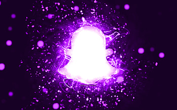 Snapchat violet logo, , violet neon lights, creative, violet abstract background, Snapchat logo, social network, Snapchat HD wallpaper