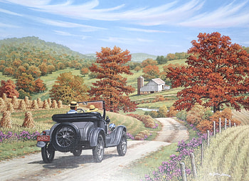 Harvest time, colorful, season, color, painting, car, beautiful, nature, harvest HD wallpaper